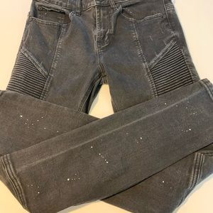 Pacsun Los Angeles active stretch distressed stacked skinny jeans, Black, 29x30